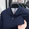 Nova Camisa Polo Masculina de Manga Longa com Gola Lapela Outono Casual Solta Básica Estilo Clássico Top Polo Masculino para Homens