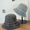 Nuevo Sombrero de Pescador de Mezclilla Desgastada Retro para Mujer, Sombrero de Cubo Lavado Simple para Protección Solar al Aire Libre en Verano