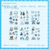 Série Odes da Noite de Neve Adesivos Impermeáveis para Pets Elementos de Personagens de Natal Material para Decoração de Caderno e Diário Adesivos DIY