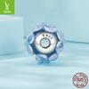 Cuentas de vidrio azul flor Ziyun original de plata para pulsera DIY, cuentas sueltas de plata s925 de alta calidad, frescas