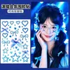 Pegatinas faciales de apoyo para conciertos, pegatinas de diamantes de corazón y estrella, pegatinas de maquillaje para la esquina del ojo, pegatinas decorativas faciales para actuaciones en festivales