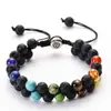 Pulsera Bohemia de Doble Capa de Piedra Natural Colorida de 6 mm para Mujer Pulsera de Árbol de la Vida con Cuentas de Piedra Natural Cristal Ónix