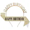 Con Diadema de Letra de Cumpleaños de Diamante Etiqueta de Diadema con Correa de Hombro con Purpurina Decoración de Fiesta Festiva de Año de Niñas Canal de Fotos