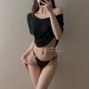 Ropa interior de niña pura, dulce y sexy, hueca, de seda de hielo, cómoda, transpirable, respetuosa con la piel, con entrepierna de algodón, calzoncillos de mujer desnudos y sin costuras