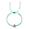 Pulsera de Sandía y Fresa de Frutas de Verano Europea y Americana Transfronteriza, Pulsera Tejida a Mano de Estilo Fresco para Amistad y Parejas