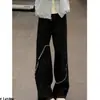 Jeans negros bordados, de pierna recta para hombre, corte holgado, pierna ancha, estilo callejero americano, modernos y versátiles, pantalones largos geniales y elegantes