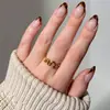 Uñas Postizas Transfronterizas con Acabado de Alta Gama, Uñas Postizas Estilo Francés con Gradiente de Color Nude, Piezas de Uñas Simples y Versátiles