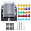 Caja de Fusibles de Hoja de 6, 8, 10, 12 Vías con Indicador LED Rojo Juego de Soportes para Fusibles