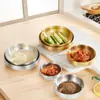 Plato de Condimentos de Acero Inoxidable 304 Coreano, Plato para Platos Fríos, Plato Dorado para Kimchi Coreano, Plato Pequeño, Bol Pequeño para Cocinar, Plato para Salsa