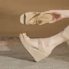 Sandalias de cuña Jingang Shoes Mj90117 para mujer Modelo Nuevo 2026 de Cuerda de Cáñamo con Suela Gruesa y Punta Abierta Zapatos de Tacón Grueso con Suela Gruesa para Mujer