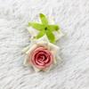 Rosa de esquina de franela de simulación, diámetro de 6 cm, pequeña cabeza de rosa de cuerno, accesorios de bricolaje, flores falsas, flores decorativas de pared