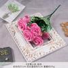 Ramo Falso de Rosa Lover de 6 Puntas Simulada Flor Artificial de Seda Arreglo Floral de Plástico Adornos Boda Decoración de Boda