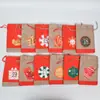 Calendário de Advento de Natal Transfronteiriço Bolsa Pendurada Embalagem de Doces e Presentes Bolsa de Armazenamento Pingente Decorativo