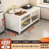 Gabinete de cocina extra grueso, gabinete de comedor de losa de roca, gabinete de almacenamiento de pie con puertas, gabinete de almacenamiento de vajilla multifuncional móvil