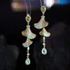 Elegantes pendientes largos vintage con un toque lujoso y sofisticado, pendientes elegantes estilo francés con pasador de plata S925