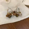 Pendientes Redondos de Bola con Estampado de Leopardo Estilo Retro Europeo y Americano, Lujo Ligero, Gama Alta, Pendientes Personalizados, Exquisitos y Sencillos, Pendientes Elegantes al por Mayor