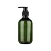 Bomba de presión 4CC botella marrón para loción 500ml plástico PET empaque cosmético botella dividida para champú gel de ducha