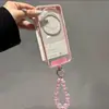 Adequado para Apple 18Promax Pulseira de Contas Transparentes Cor Sólida Simples de Alta Qualidade Capa Macia e Rígida para Celular iPhone Customização