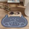 Alfombrilla de Diatomeas con Forma de Gatito de Dibujos Animados, Alfombrilla de Baño Absorbente Antideslizante, Alfombrilla a Prueba de Derrames de Comida para Mascotas