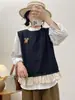 Ropa Otoño 2025 Estilo Literario Espalda Abierta Cuello Redondo Sin Mangas Chaleco Holgado Chaleco Al Por Mayor