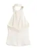 Ropa de Mujer 2026 Verano Nuevo Estilo Europeo y Americano Moda Color Sólido Diseño de Nicho Cuello Camisero Top sin Mangas