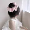 Laço Rosa Doce com Strass Quente Faixa de Cabelo para Crianças Grampo de Cabelo