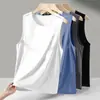 Chaleco sin mangas de cuello redondo para hombre, Chaleco de seda helada para correr en verano, Chaleco deportivo con sensación de hielo, Camiseta sin mangas de secado rápido