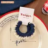 Nueva Serie Azul Anillo Intestino Delgado Simple Doble Cola de Caballo Goma para el Cabello Ins Dulce Estilo Fresco Niña Lado Goma para el Cabello