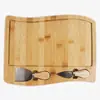 Produto Popular Transfronteiriço: Conjunto de Tábua de Queijo de Bambu com Múltiplas Especificações e Faca de Queijo de Aço Inoxidável, Prato de Piquenique, Tábua de Corte para Festa e Piquenique