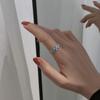 Dongju Azul Klein tablero de ajedrez Anillo a cuadros diseño nicho anillo abierto 2022 nueva moda dedo índice femenino