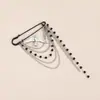 Joyería de Moda Transfronteriza Europea y Americana Broche de Cadena Multicapa Golondrina Pin de Borla con Cuentas Negras Accesorio para el Viaje Diario