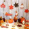 Decoración de madera de Acción de Gracias de otoño Gnomo Corte de hoja decoración colgante de otoño Manualidad colgante de madera