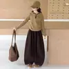 Conjunto Informal Retro de Primavera y Otoño para Niñas 2026 Nuevo Conjunto de Dos Piezas con Top Rayado y Pantalones Anchos para Niñas Mayores Moda de Otoño