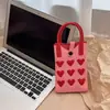 Bolsos para Mujer Diseño de Nicho Estilo Coreano Versátil Dulce Corazón Hebilla Oculta Mini Bolso para Teléfono Móvil Bolso de Hombro Cruzado Bolso de Mano