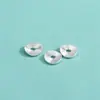 Plata de Ley S925 Chapada Espaciador Fino Cepillado Espaciador Redondo Irregular Pulsera Estilo Coreano Pulsera de Cristal Cuentas Espaciadoras