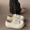 Zapatos de Lona de Dos Usos para Mujer Verano 2023 Nuevos Zapatos Casuales de Color Puro para Mujer con Cabeza Grande Ugly Zapatos Blancos de Una Pierna para Mujer