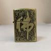 Encendedor de Queroseno de Bronce Personajes de Buda Piadoso Relieve de Guanyin Artesanía de Talla de Metal Encendedor Retro al por Mayor