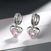 Aretes de Amor Rosa Circonita Arcoíris para Mujer, Aretes de Diseño Personalizado