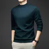 Suéter de cuello alto cruzado para hombre, engrosado y cálido, nuevo tejido de punto básico casual liso para otoño e invierno