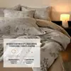 Conjunto de cama de quatro peças 100% algodão puro escovado a carbono, conjunto de três peças 100% algodão puro, capa de edredom estampada, produtos térmicos para outono e inverno