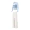 Conjunto de Yoga para Mujer para Tensar el Abdomen y Levantar las Caderas, Sensación de Segunda Piel, Sin Costuras, Secado Rápido, Transpirable, Conjunto de Dos Piezas para Mujer para Gimnasio, Levantamiento de Pesas, Pilates, Otoño