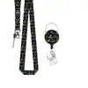 Porta credencial retráctil de fácil extracción en stock del fabricante Estampado de leopardo Epoxi Clip giratorio para credencial Cordón para credencial de identificación de fábrica Venta al por mayor