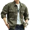 Chaqueta de Mezclilla Americana Retro para Hombre Chaqueta de Trabajo de Chico Duro Guapa Otoño e Invierno Holgada Caza Marca de Moda Chaqueta de Mezclilla