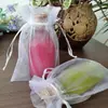 Bolsa de Hilo Perla Beige Multitamaño Bolsa de Hilo Organza Blanca Transparente Bolsa para Empaquetar Regalos de Joyería