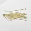 Alfileres de Bola Chapados en Oro de 14 Quilates que Conservan el Color, Alfileres de Cabeza Redonda, Alfileres para Cuentas, Accesorios Básicos para Joyería de Cuentas DIY, Materiales para Aretes Hechos a Mano, 10 Piezas