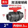 Válvula Esfera Rongsheng em PVC com Dupla União, Padrão Americano Sch80, Interruptor Manual de PVC Padrão Americano U-Pvc, Din