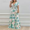 Verano 2026 Nueva Ropa para Mujer Sitio Independiente Transfronterizo Estilo Europeo y Americano Vestido Sexy Ceñido a la Cintura Estampado Largo