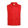 Chalecos de Algodón Rojo para Voluntarios con Logo Personalizado, Ropa de Trabajo con Texto Impreso, Fabricante de Chalecos para Voluntarios Comunitarios y Miembros de Partido