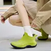 Botas de lluvia nuevas transfronterizas moda para hombre y mujer zapatos de agua botas de lluvia cortas zapatos de agua antideslizantes zapatos de goma bajos forrados de polar para parejas venta al por mayor
