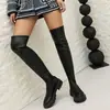 2026 Nuevo Estilo Moda Casual Versátiles Botas Largas Hasta la Rodilla Elásticas para Mujer Botas Largas Retro Francesas para Mujer